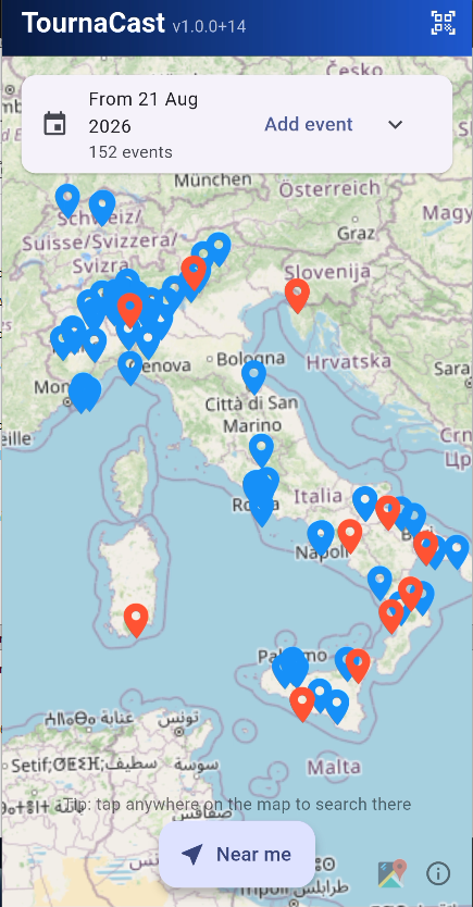 TournaCast map